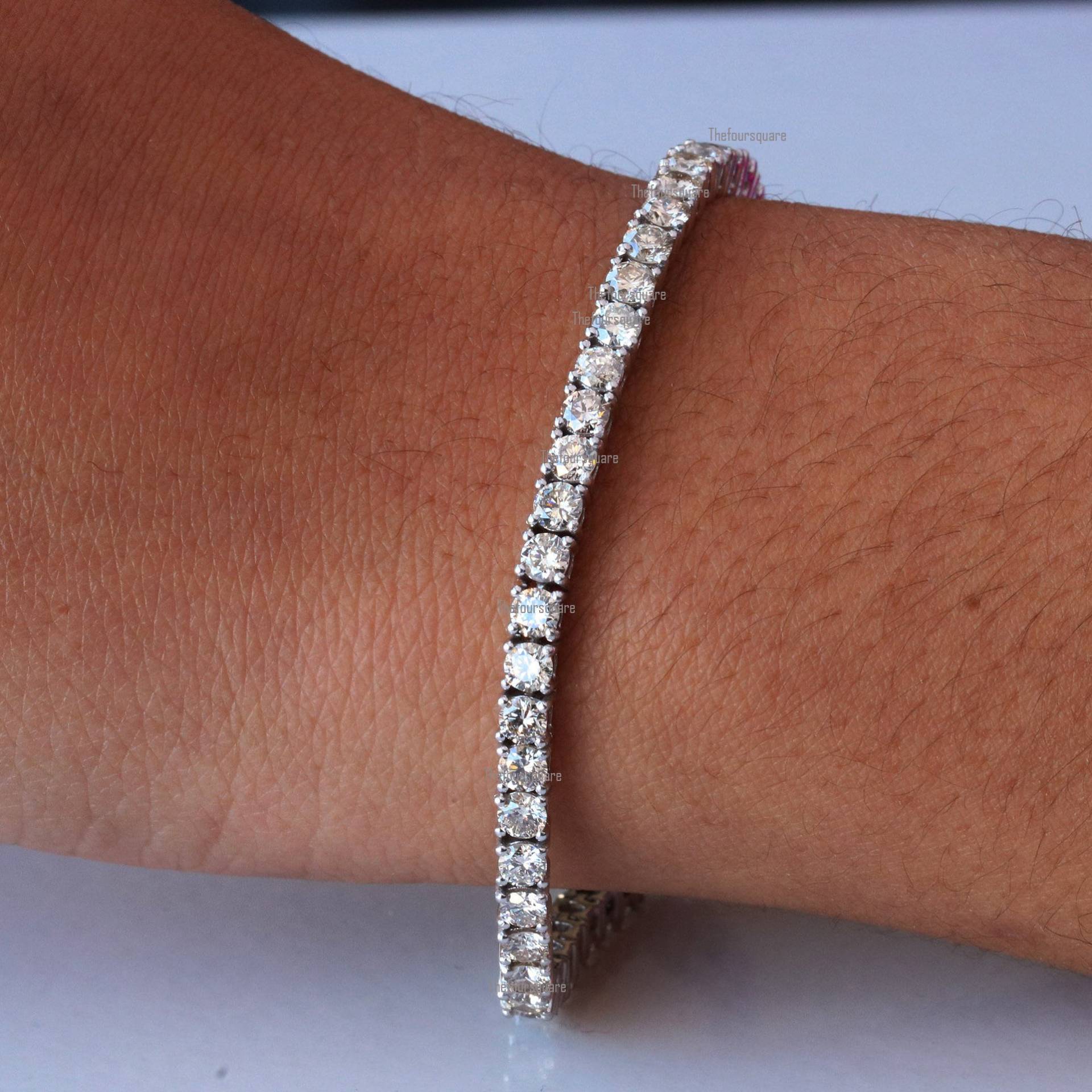 3, 50Ct Natürliche Diamanten Armband/14K Weißgold Tennis Hochzeitsgeschenk Gold & Diamant Schmuck von TheFoursquare