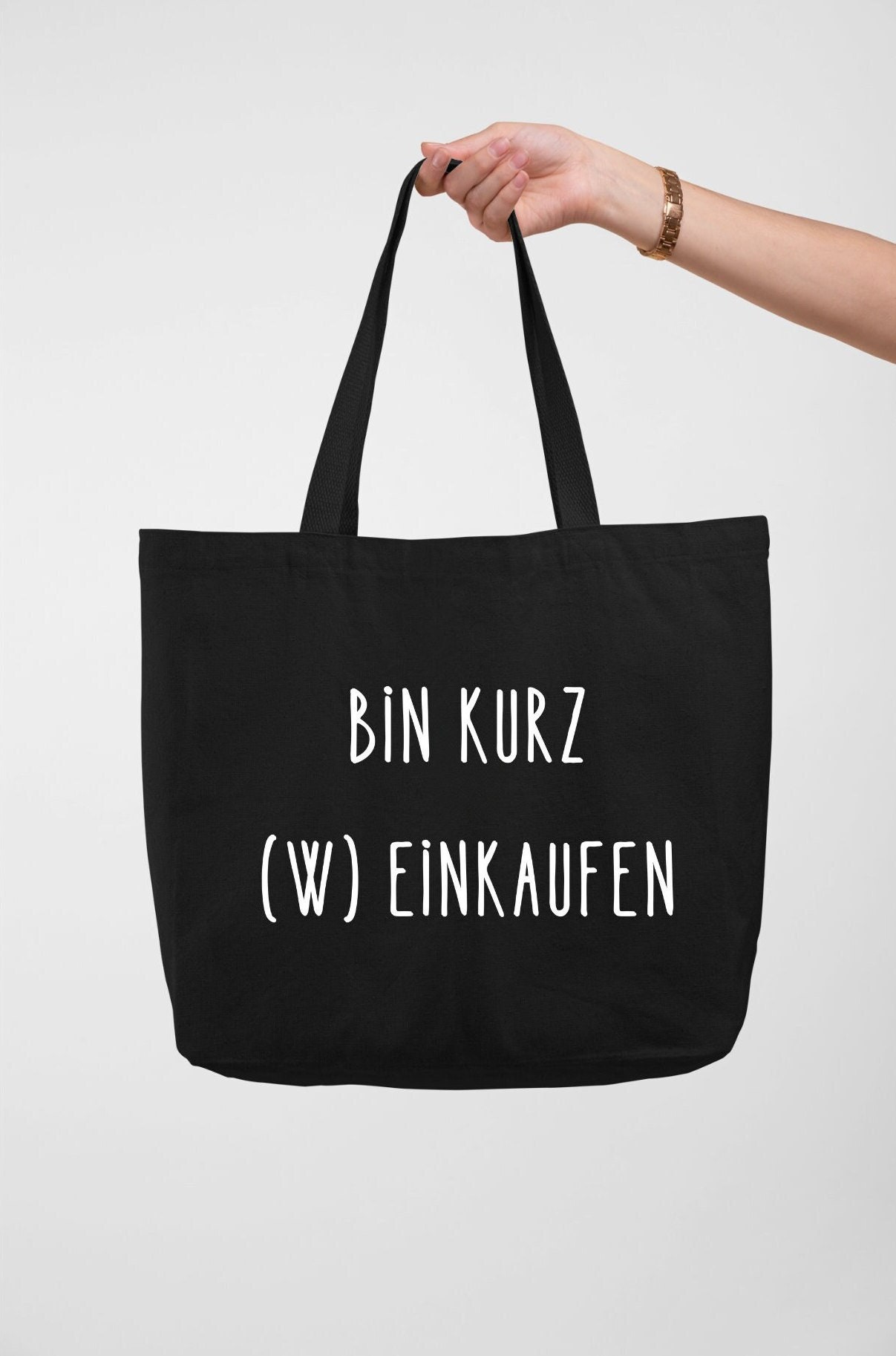 Bin Kurz Weinkaufen - Weinliebhaber Geschenk Für Lustige Weintrinker Jutetasche Baumwolle von TheFreeTribeDE