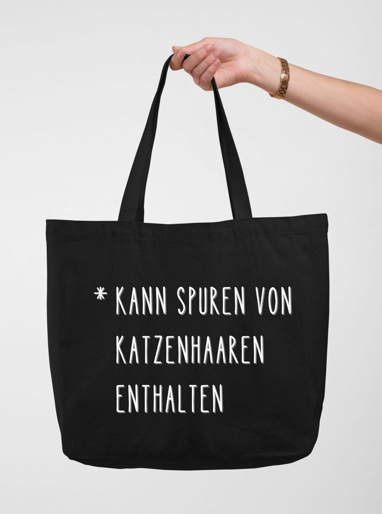 Kann Spuren Von Katzenhaaren Enthalten - Katzenbesitzer Jutebeutel Baumwolle Lustiges Geschenk von TheFreeTribeDE