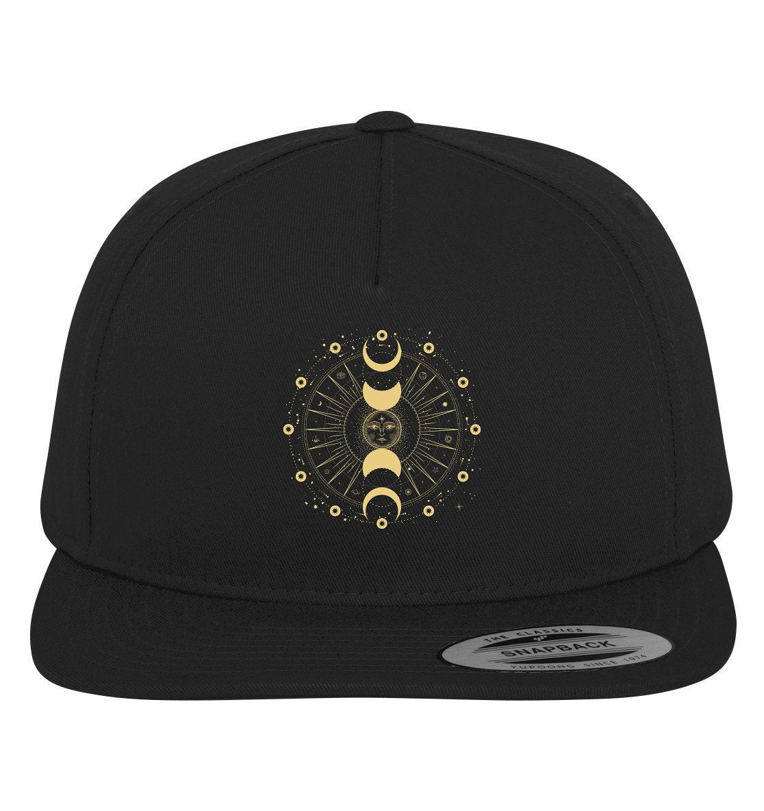 Mond Sonne Sterne Mütze - Mondphasen Planeten Cap Mondsicheln Snapback Esoterik Zubehör Spirituelle Kleidung Goa Psy Alternativ von TheFreeTribeDE