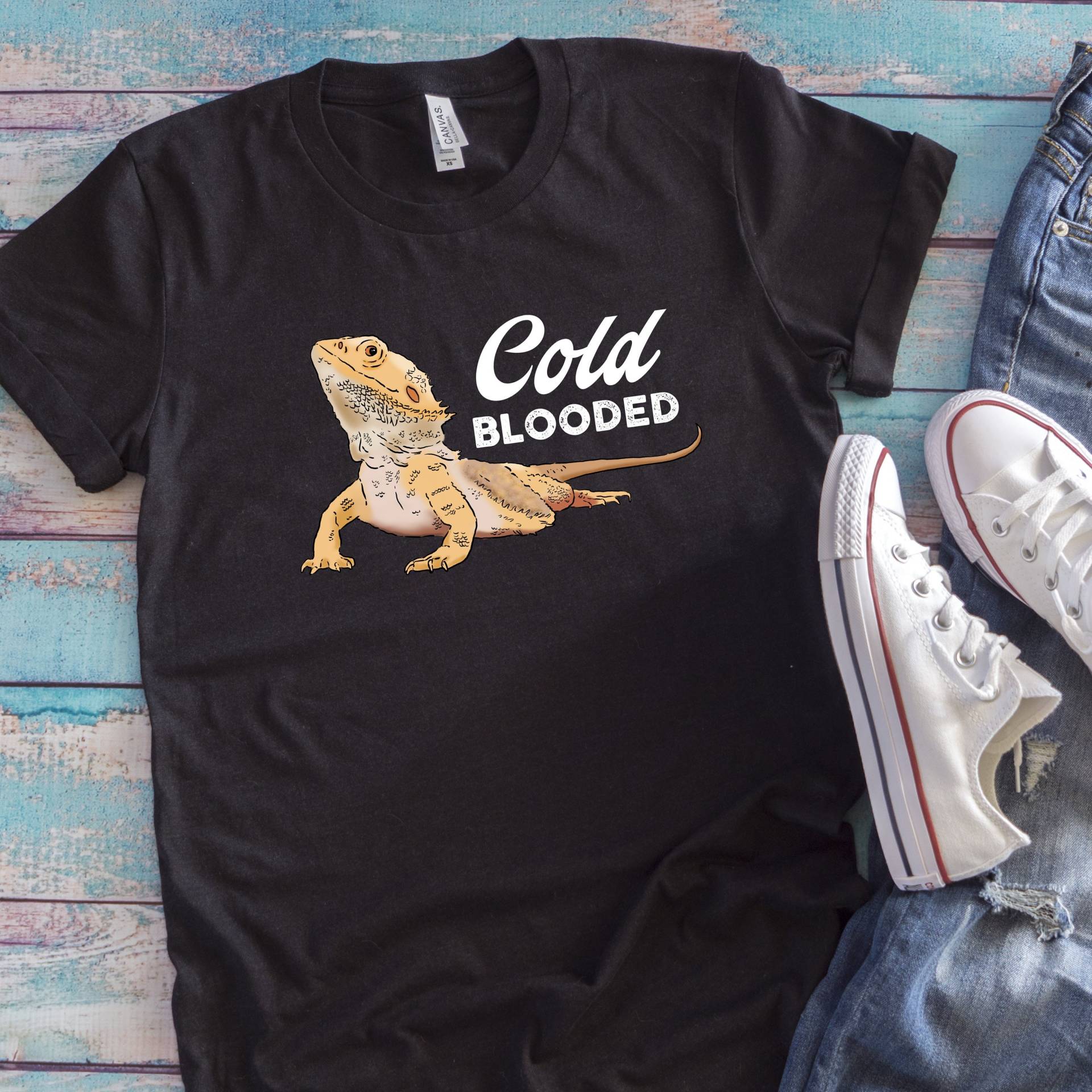 Bearded Dragon Unisex T-Shirt, Kaltblütig, Süßes Reptil Beardie-Liebhaber-Shirt, Bartagame-Kleidung, Reptil-Shirt, Reptil-Geschenk von TheFurkidStudio
