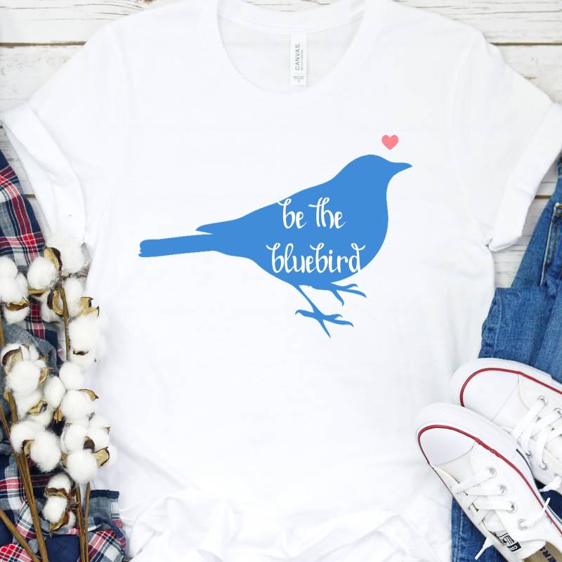 Bluebird Of Happiness T-Shirt, Glück Shirt, Positive Shirts, Zitate, Verbreiten Freundlichkeit, Liebe, Be Art Zen Shirts von TheFurkidStudio