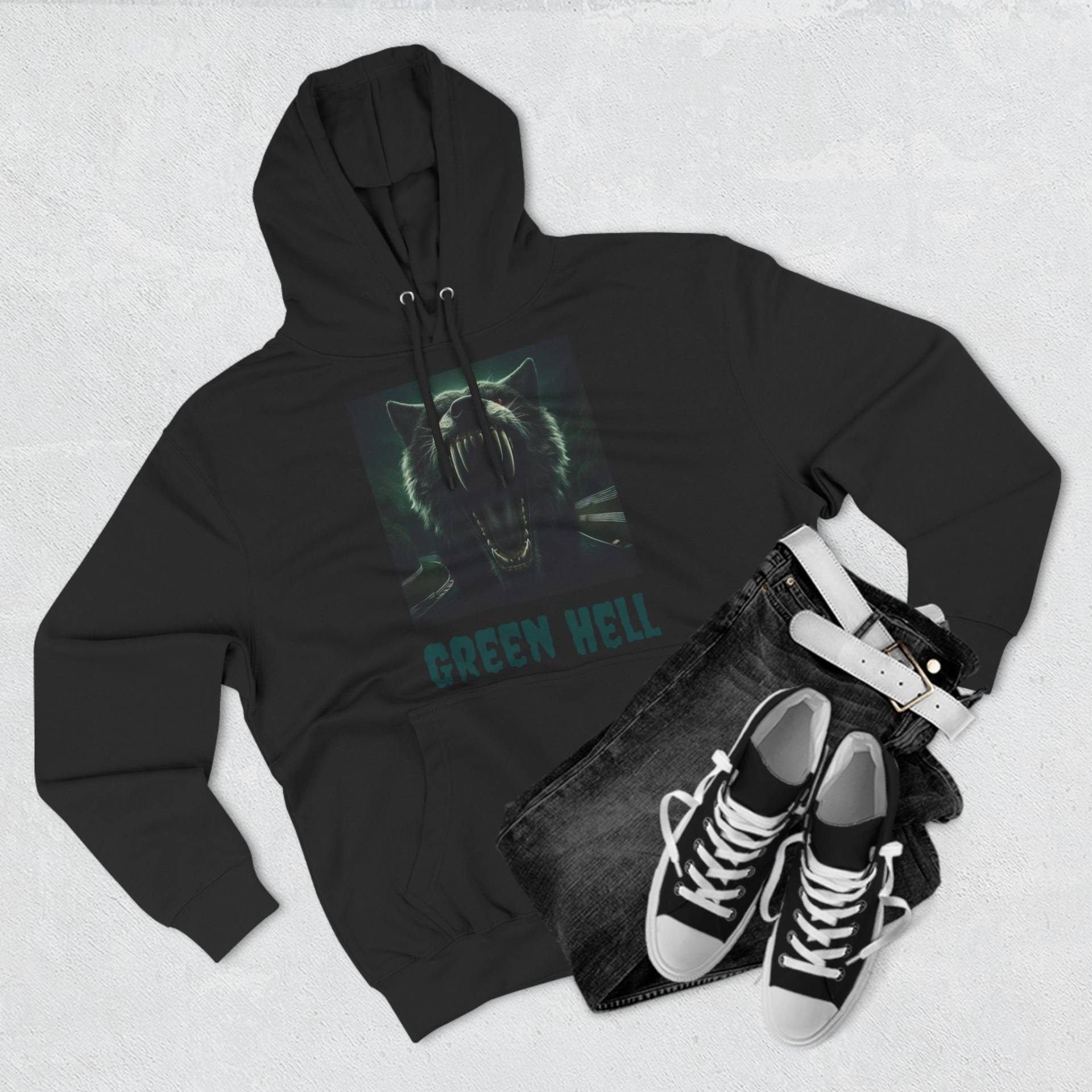 Green Hell Nürburgring Edition Three-Panel Fleece Hoodie Green Hell Nürburgring Edition Three-Panel Fleece Hoodie von TheFusionLab
