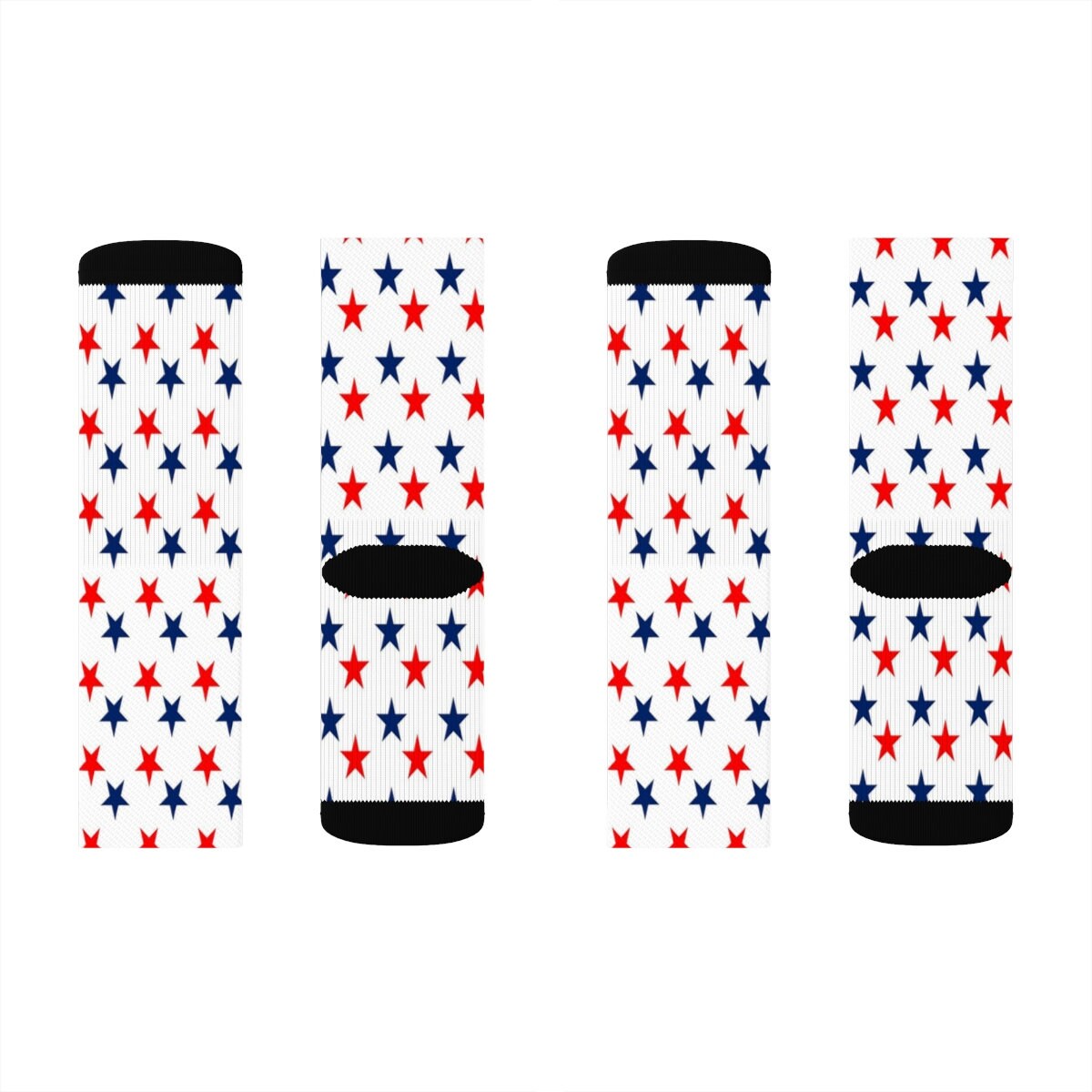 Amerikanisch-Patriotisch-4. Juli Socken-sterne-Rot-Weiß Und Blau-Sublimation Socks von TheGabellaShoppe