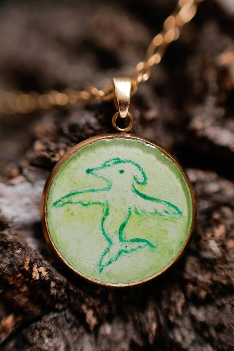 Mousefish Hand-Painted Talisman Pendant | Tiny Guardian Necklace von TheGardensAmulets