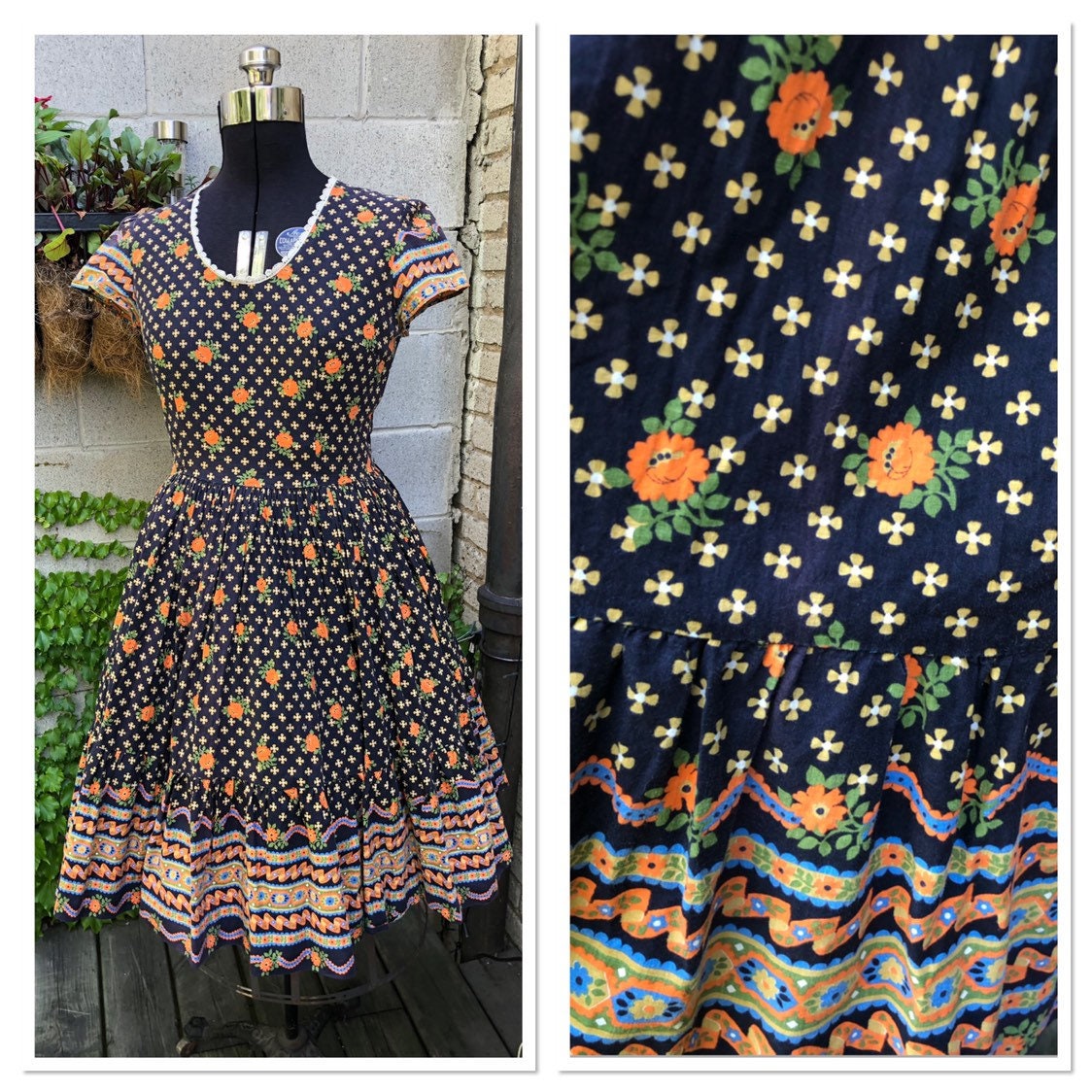 1970Er Prärie Landhaus Kleid M L 1970Er Prärie Landhaus Kleid M L von TheGarmentGirl