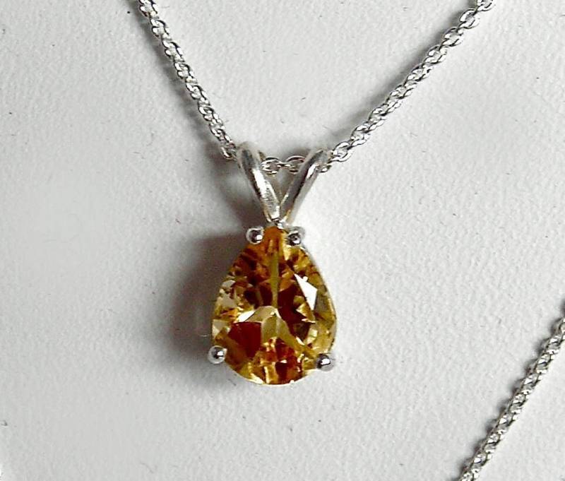 Die Zitrone Citrin Silber Anhänger von TheGemdance