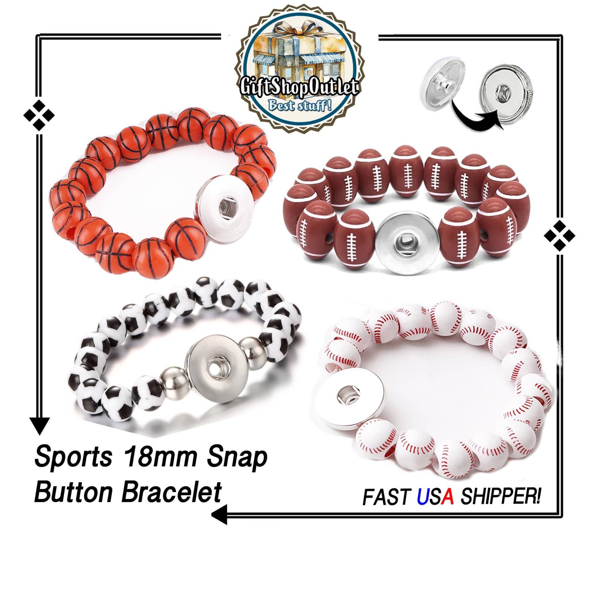 Basketball, Baseball, Football, Fußball Stretch Armband, Sport Snap Schmuck, #footballarmband, #baseballarmband, #basketballbracelet Basketball, Baseball, Football, Fußball Stretch Armband, Sport Snap Schmuck, #footballarmband, #baseballarmband, #basketballbracelet von TheGiftShopOutlet