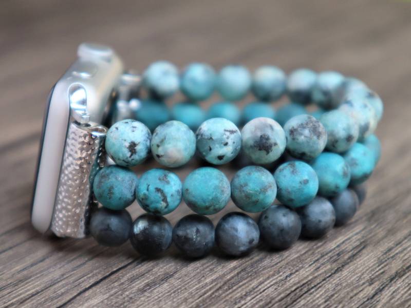 Handmade Apple Watch Matte Edelstein Personalisierte Band 38mm 40mm 42mm 44mm Fitbit Versa 1 & 2 Armband Iwatch Perlenarmband Dehnbar von TheGiftUSA