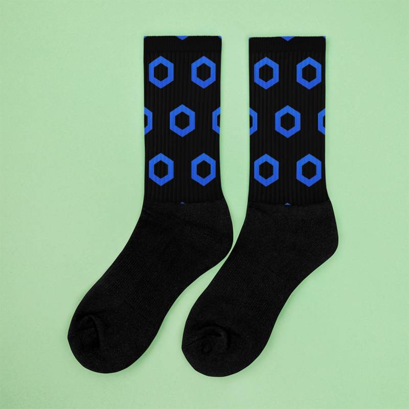 Chainlink Cryptocurrency Exklusive Logo Socken | Wiederholtes Muster Symbol Für Link von TheGiftingBunny