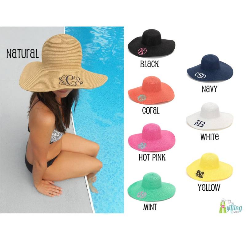Monogramm Floppy Hut, Personalisierte Strohhut, Damen Strandhut, Faltbarer Sonnenhut, Sommerhut Monogramm Floppy Hut, Personalisierte Strohhut, Damen Strandhut, Faltbarer Sonnenhut, Sommerhut von TheGiftingSpot