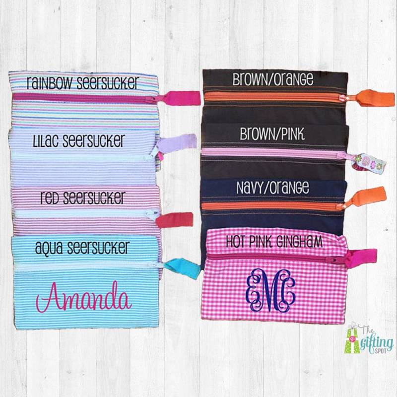 Monogramm Zubehör Tasche, Schminkbeutel, Personalisierte Kosmetiktasche, Kleine Beutel, Reißverschluss Tasche Monogramm Zubehör Tasche, Schminkbeutel, Personalisierte Kosmetiktasche, Kleine Beutel, Reißverschluss Tasche von TheGiftingSpot