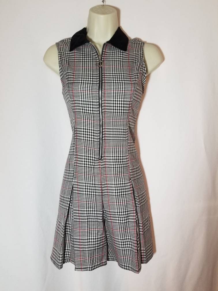 My Michelle Romper 90Er Jahre Weiß Und Schwarz Rot Houndstooth Jumper Girls Juniors Petite Size 14 Clueless Preppy Shorts One Piece Herz von TheGirlSaidYes