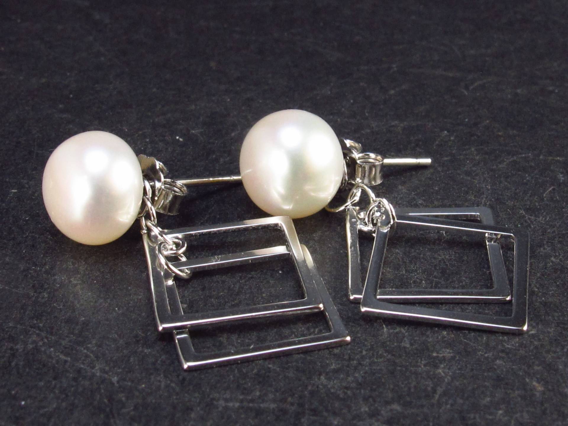 Süsswasser Weiße Perlen 925 Silber Ohrringe - 1, 3" von TheGlobalStone