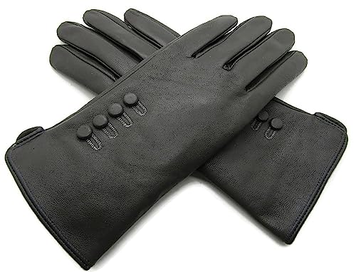 TheGloveHut Damen Echtes Weiches Leder Handschuhe Voll Gefüttert (Grau, XL 8 ") von TheGloveHut