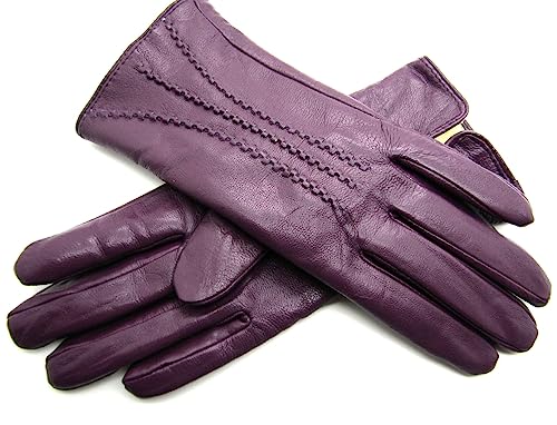 TheGloveHut Damen Handschuhe, weiches Echtleder, komplett gefüttert, 3 Dart-Details, in Geschenkbox, hellrosa, Extra Large 8" von TheGloveHut