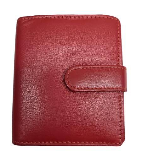 TheGloveHut Kreditkartenetui aus echtem Leder, Unisex, 20 Karten, RFID-Schutz, rot, 10.5cm By 9cm, careit kartenhalter von TheGloveHut