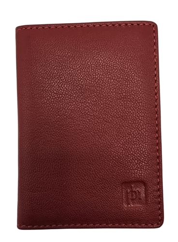 TheGloveHut Uni Kreditkartenetui aus hochwertigem Echtleder, RFID-geschützt, rot, Einheitsgröße, Kartenetui aus Leder von TheGloveHut
