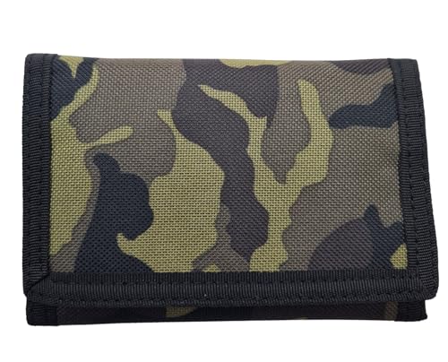 TheGloveHut Unisex Geldbörse aus Segeltuch im Camouflage-Stil, Münzfach, Kreditkartenetui, armee-grün, Einheitsgröße, Casual von TheGloveHut