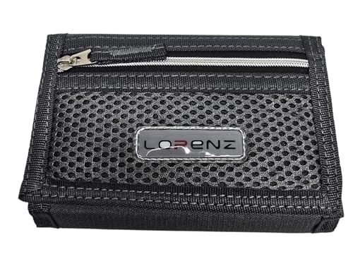 TheGloveHut Unisex Trifold Soft Canvas Sports Wallet Credit Card Holder Belt Clip Pouch Purse, grau, Einheitsgröße, Münzfach Geldbörse von TheGloveHut