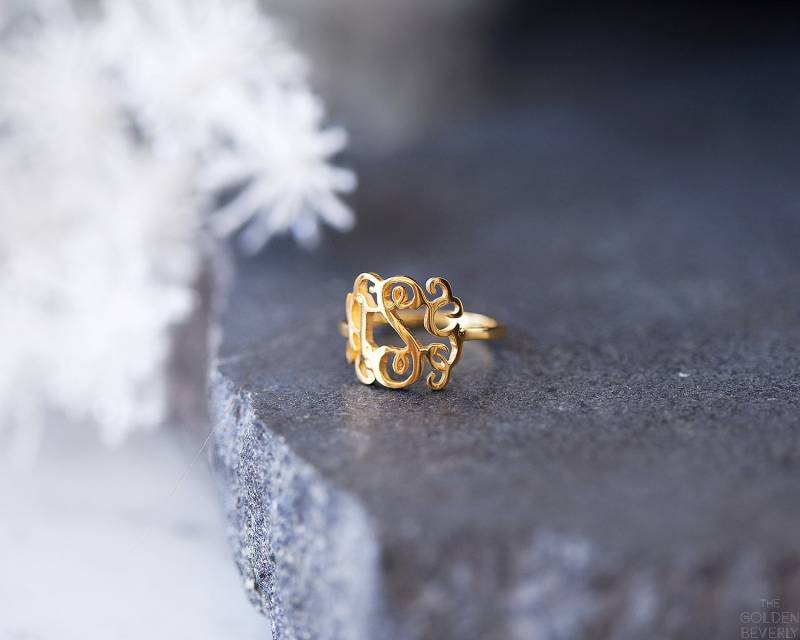Personalisierter Monogramm Ring -Benutzerdefinierte Initialen -Initialen -Brautjungfer von TheGoldenBeverly