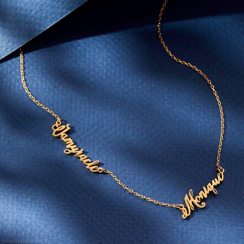 Zierliche Namen Halskette - Personalisierter Schmuck Muttertagsgeschenk Familien Geschenk Individuelle Weihnachtsgeschenk E7 von TheGoldenBeverly