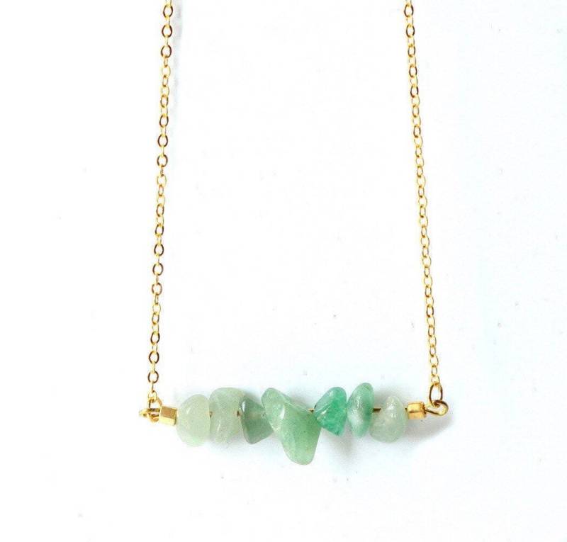 Grüne Aventurin Edelstein Halskette Grüne Aventurin Edelstein Halskette von TheGoldenFeatherShop