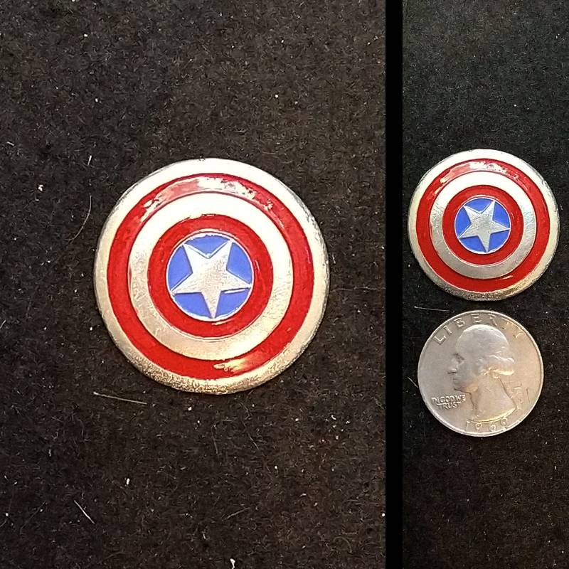 Hand Gegossenes Captain America Schild 3.1 In. Anstecknadel von TheGoldenGear