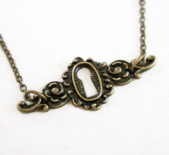 Allene - Schlüsselloch Halskette Antik Messing Steampunk Allene - Schlüsselloch Halskette Antik Messing Steampunk von TheGreenAntiqueTrunk