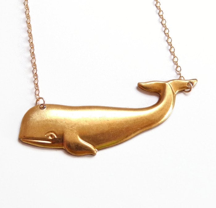 Vintage Messing Wal Halskette - Nautical Sea Life Anhänger Vintage Messing Wal Halskette - Nautical Sea Life Anhänger von TheGreenAntiqueTrunk