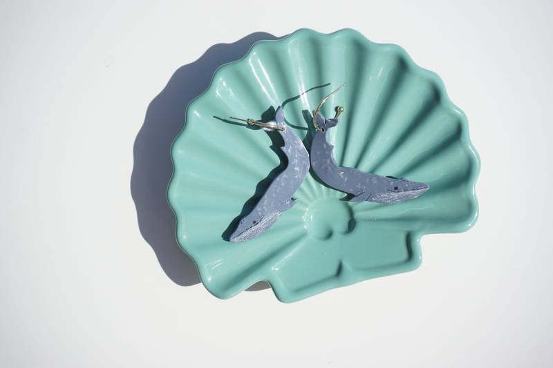 Blauwal-Reifen | Walkreationen Ohrringe Polymer Clay Statement Meeresleben Meeressäuger von TheGreenPeachCo