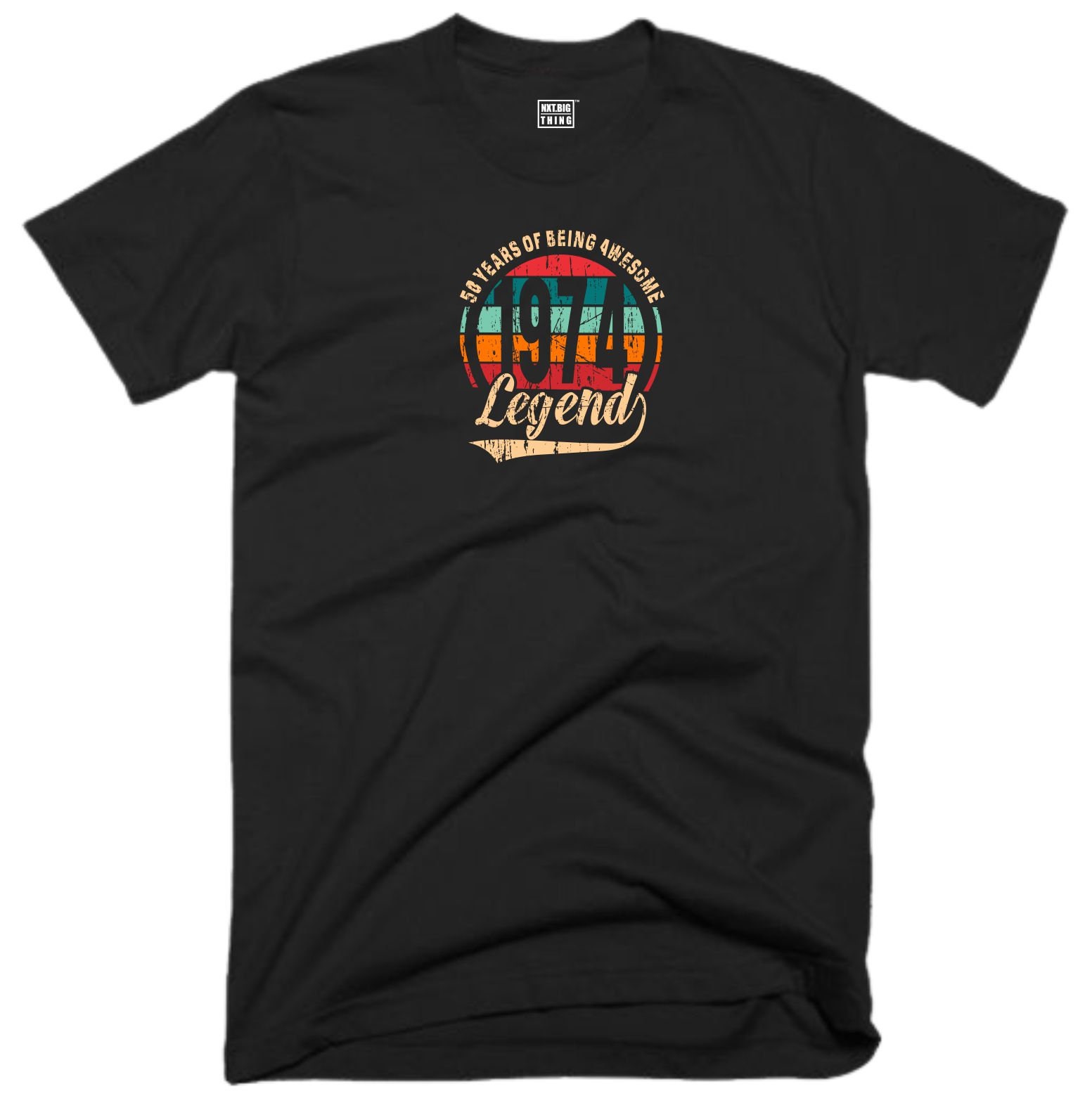 50. Geburtstag T Shirt 50 Jahre Super Legende Geboren 1974 Lustige Witz Halloween Weihnachten Fans Geschenk Männer T-Shirt Top von TheGymMonsterTGM