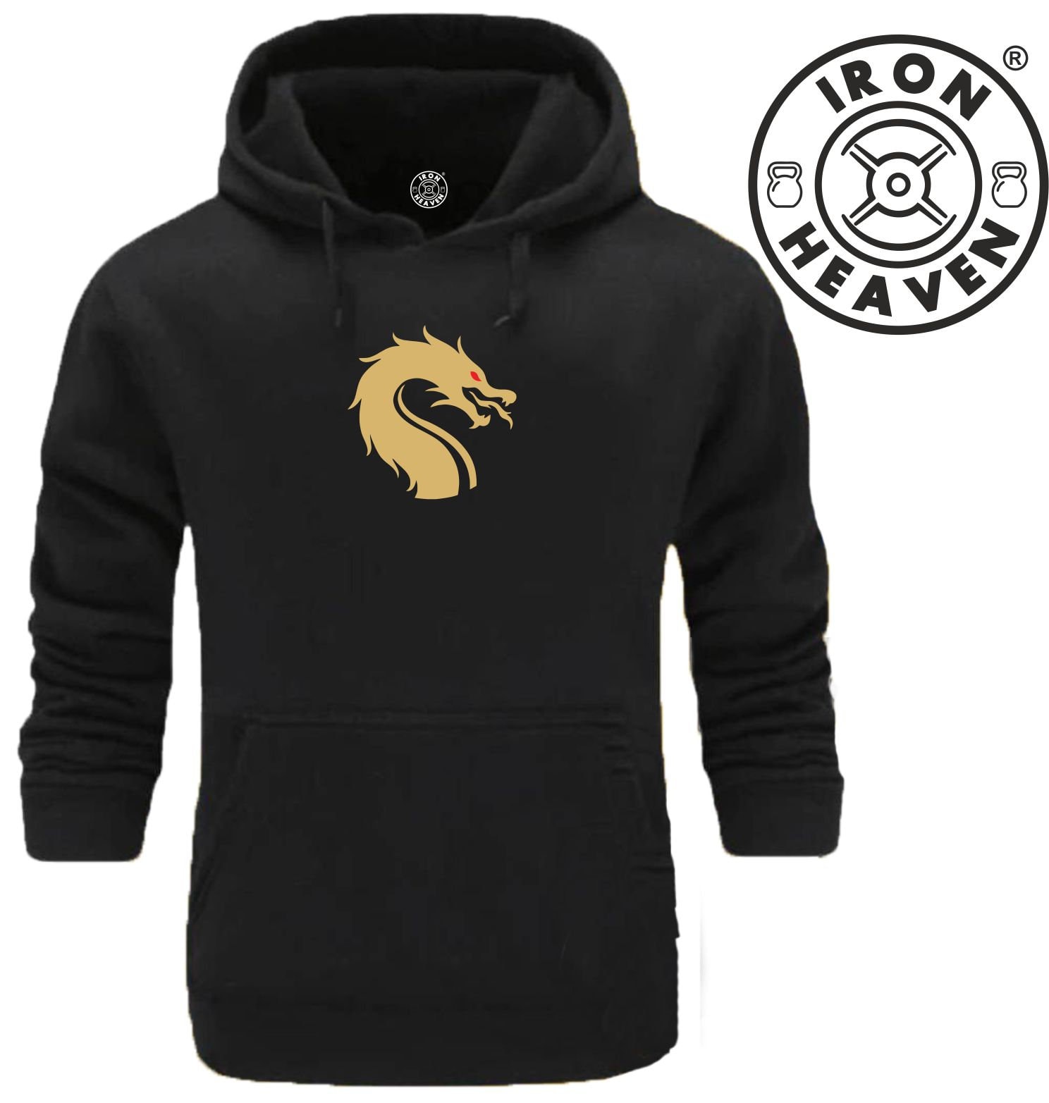 Dragon Hoodie Gym Kleidung Bodybuilding Krafttraining Workout Übung Fitness Boxen Karate Mma Gymwear Iron Heaven Männer Sweatshirt Top von TheGymMonsterTGM