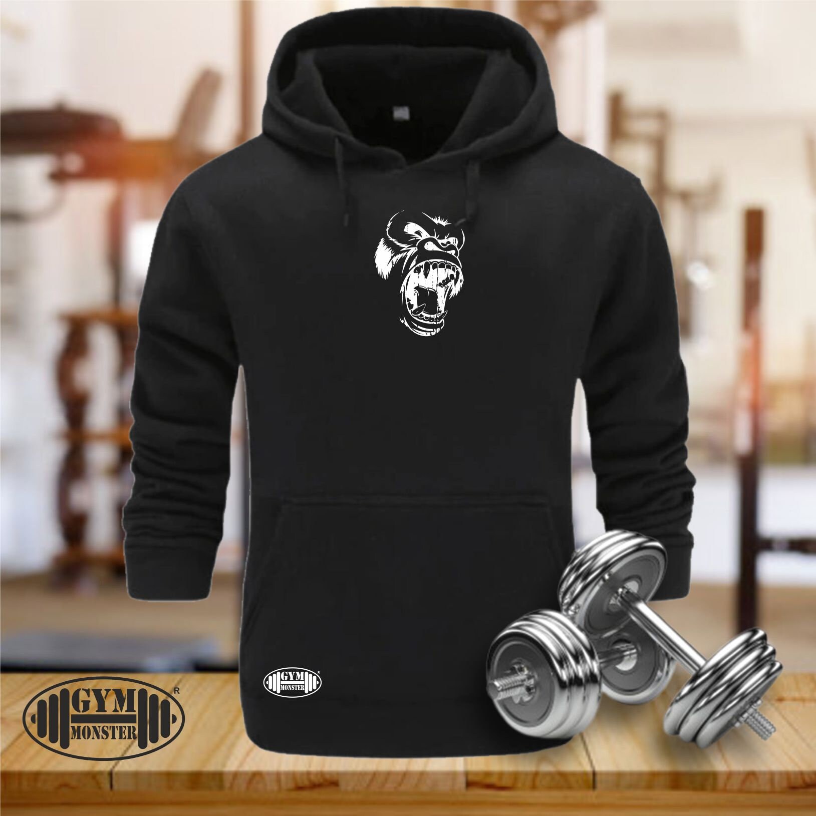 Gorilla Roar Hoodie Gym Kleidung Bodybuilding Gewicht Training Fitness Kick Boxen Mma Cycling Monster Herren Top von TheGymMonsterTGM