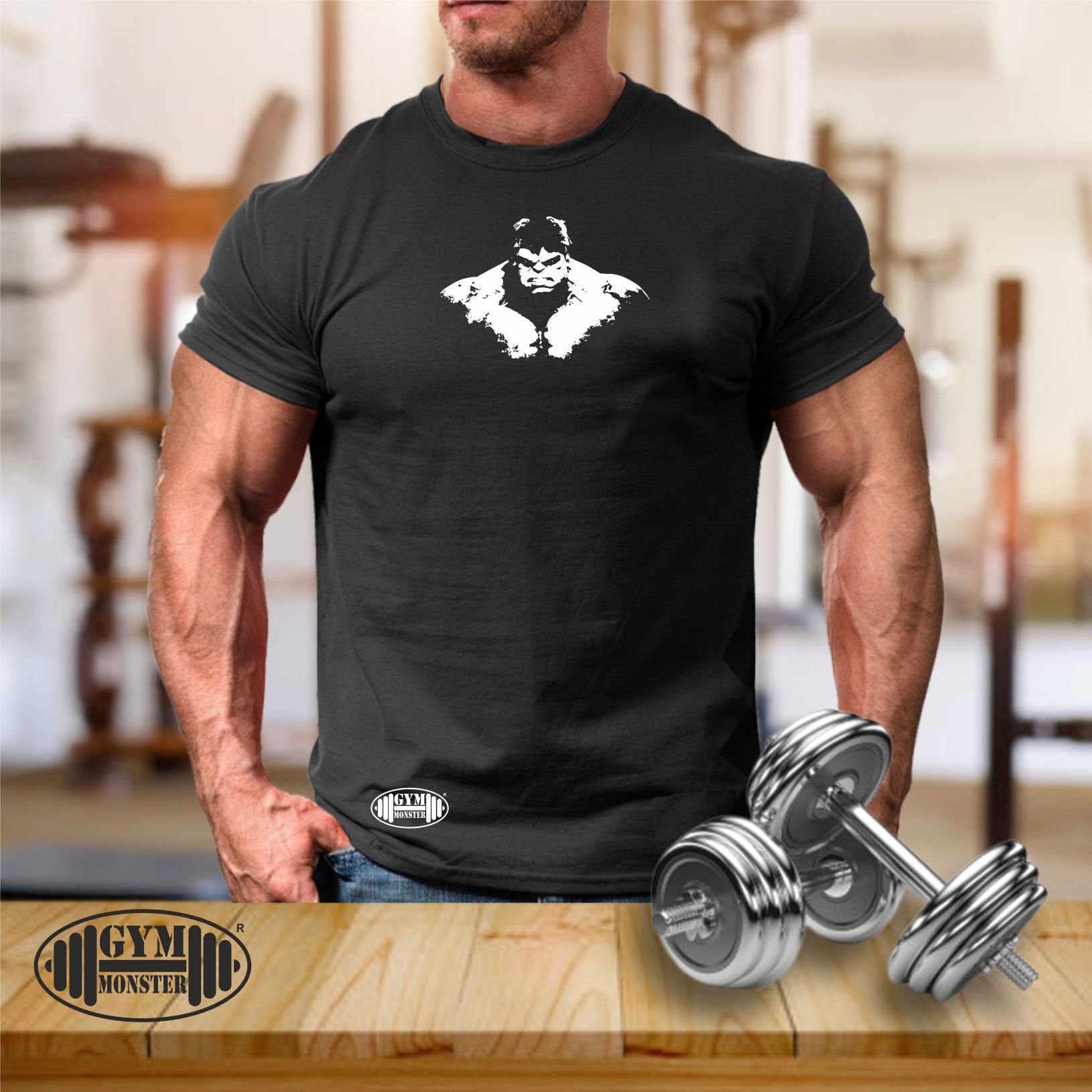 Hulk Monster T Shirt Gym Kleidung Bodybuilding Training Übung Kick Boxen Kampfsport Mma Beast The Herren T-Shirt von TheGymMonsterTGM