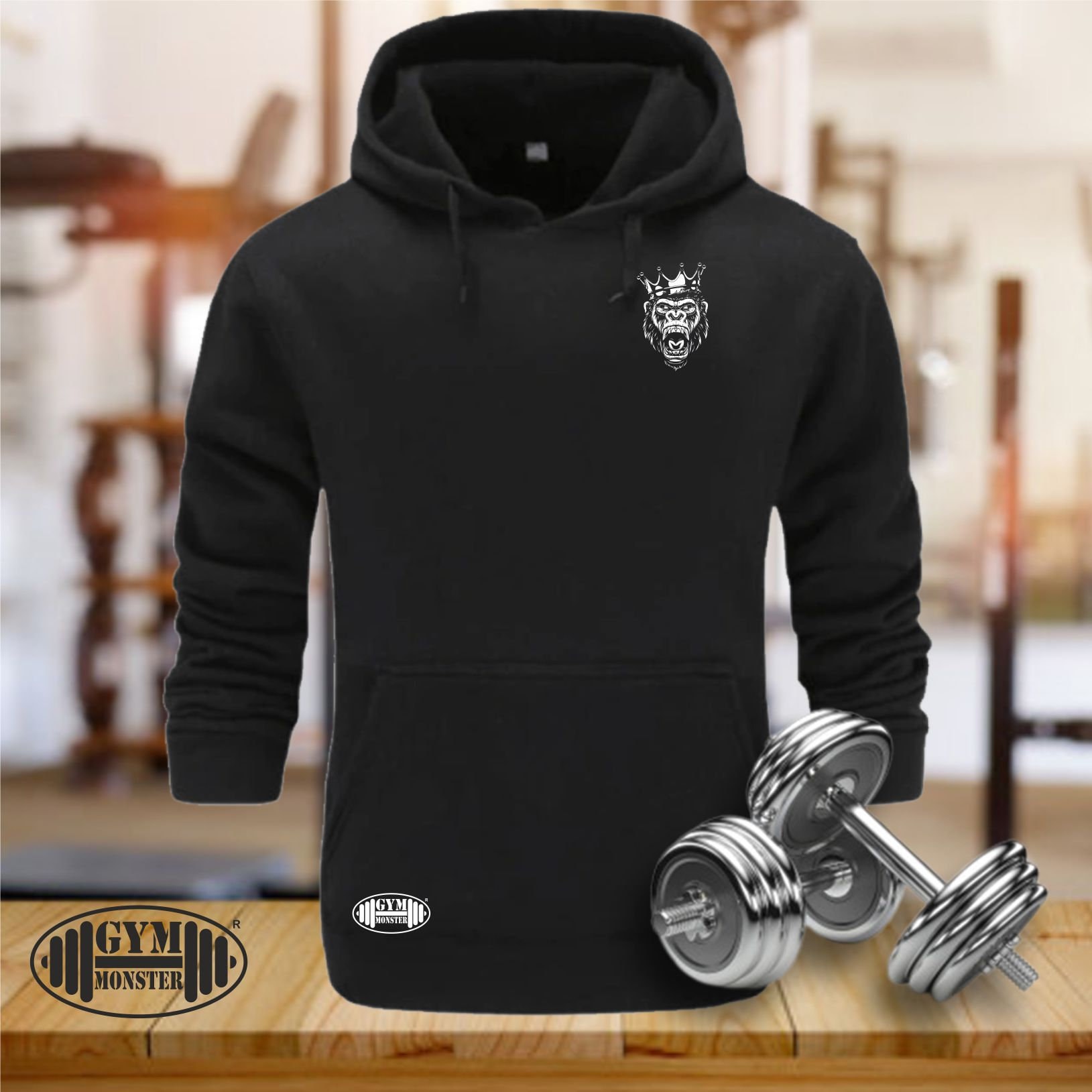 King Gorilla Hoodie Pocket Gym Kleidung Bodybuilding Training Fitness Gewicht Heben Boxen Karate Mma Roar Männer Top von TheGymMonsterTGM