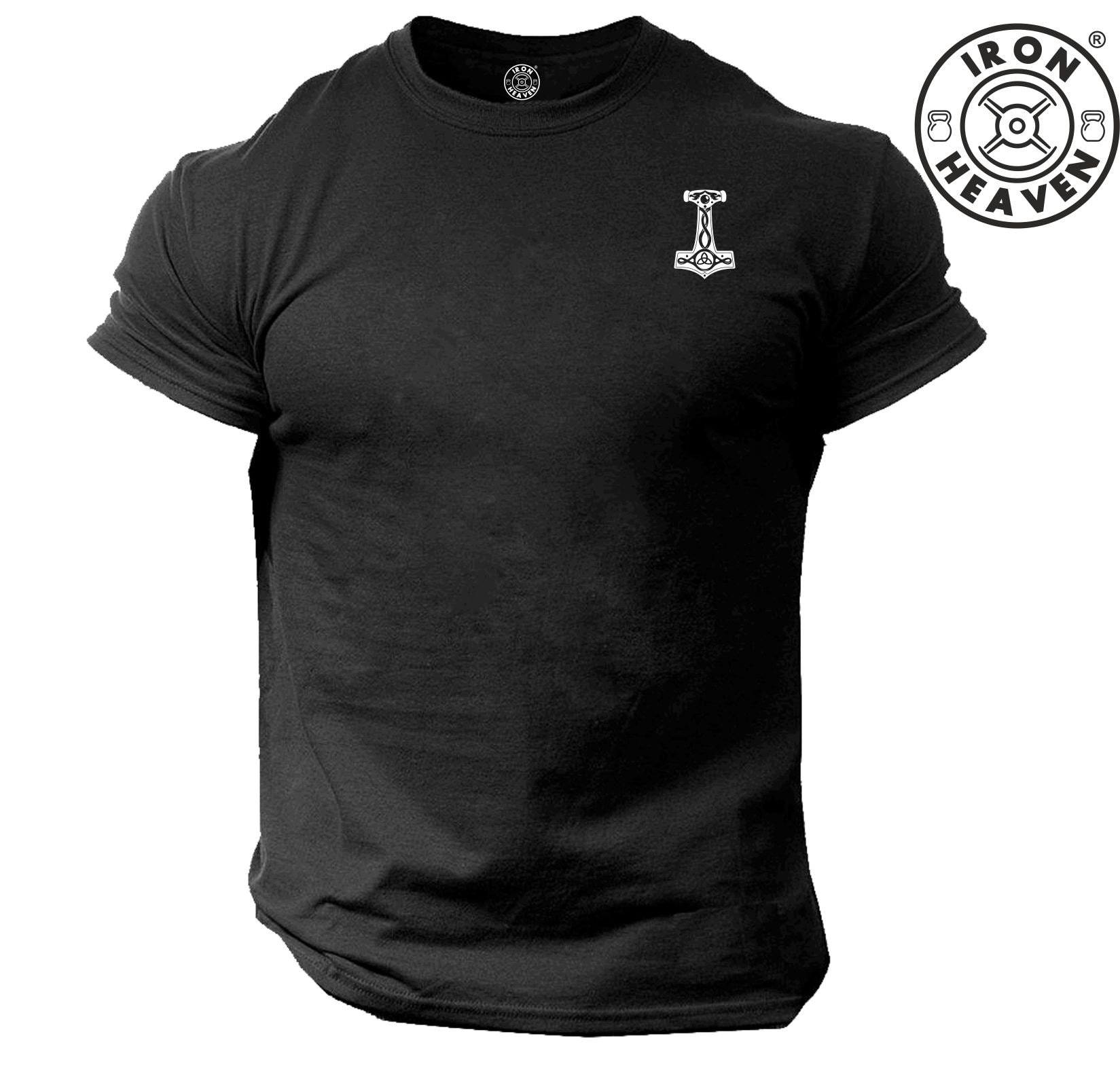 Mjölnir T-Shirt Tasche Gym Kleidung Bodybuilding Training Workout Übung Boxen Mma Wikinger Thor Hammer Iron Heaven Gymwear Männer T Top von TheGymMonsterTGM