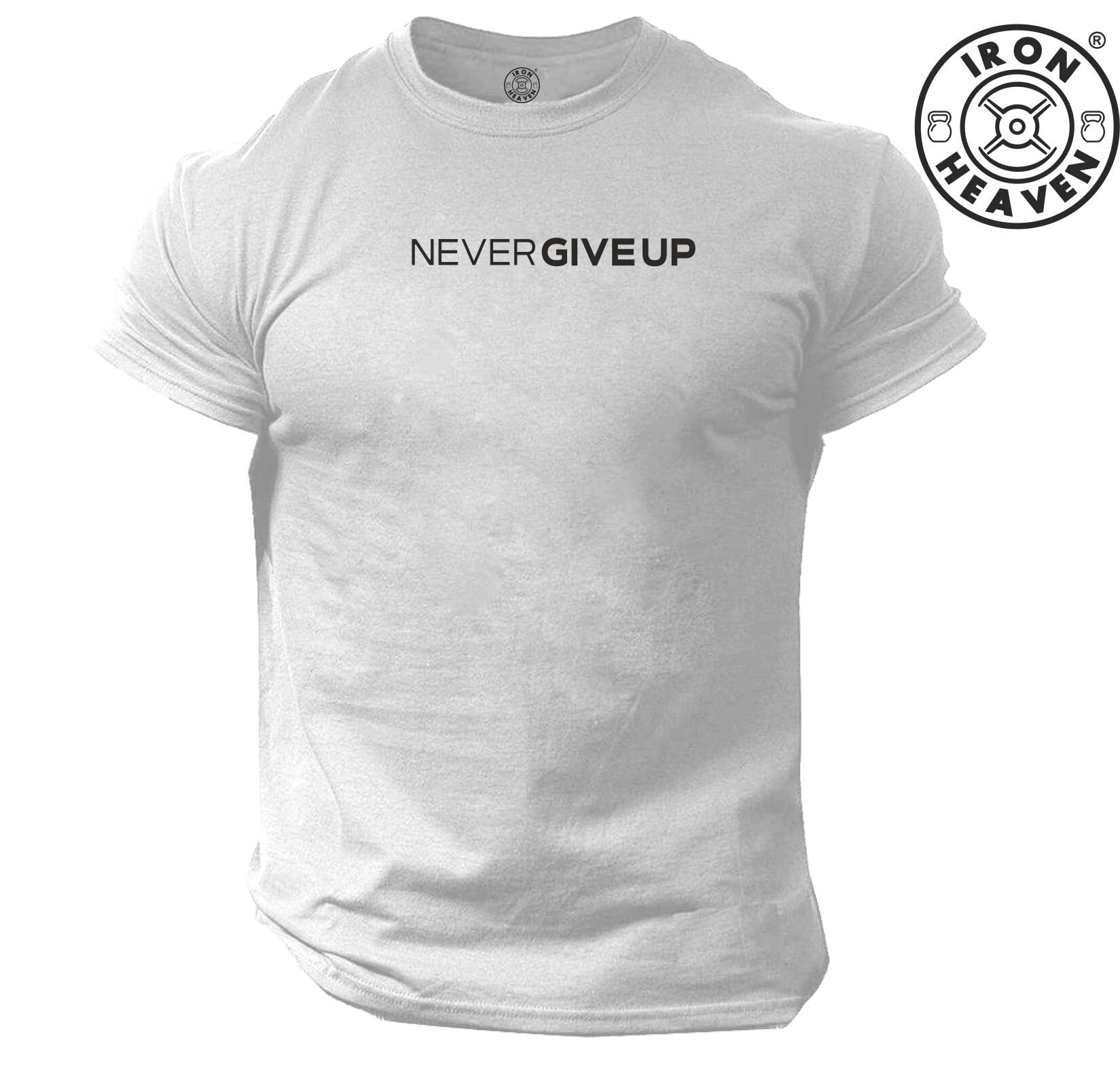 Never Give Up T-Shirt Gym Kleidung Bodybuilding Training Workout Übung Fitness Gewichtheben Boxen Karate Iron Heaven Mma Männer T Top von TheGymMonsterTGM