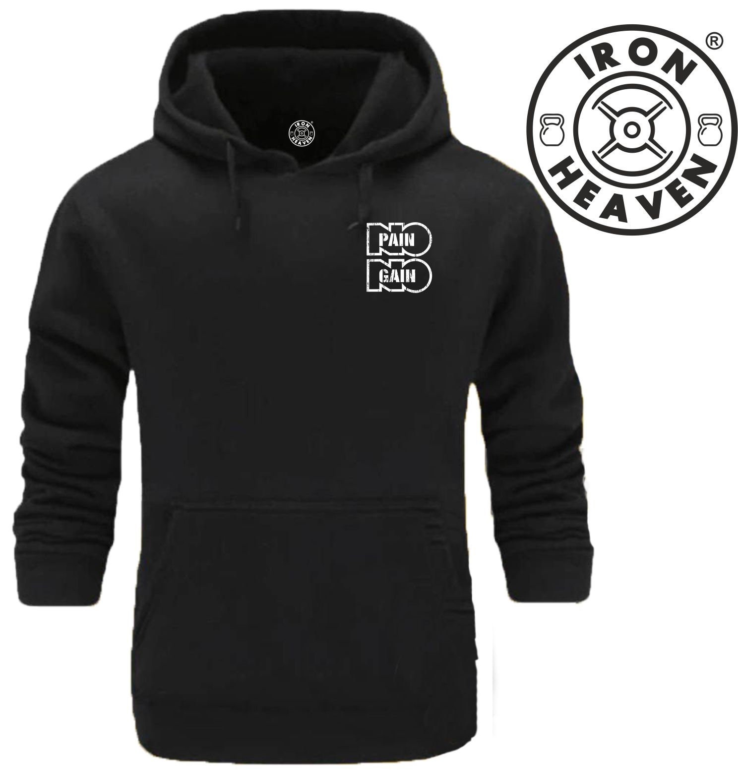 No Pain Gain Pocket Hoodie Gym Kleidung Bodybuilding Training Workout Übung Fitness Boxen Mma Iron Heaven Gymwear Männer Sweatshirt Top von TheGymMonsterTGM