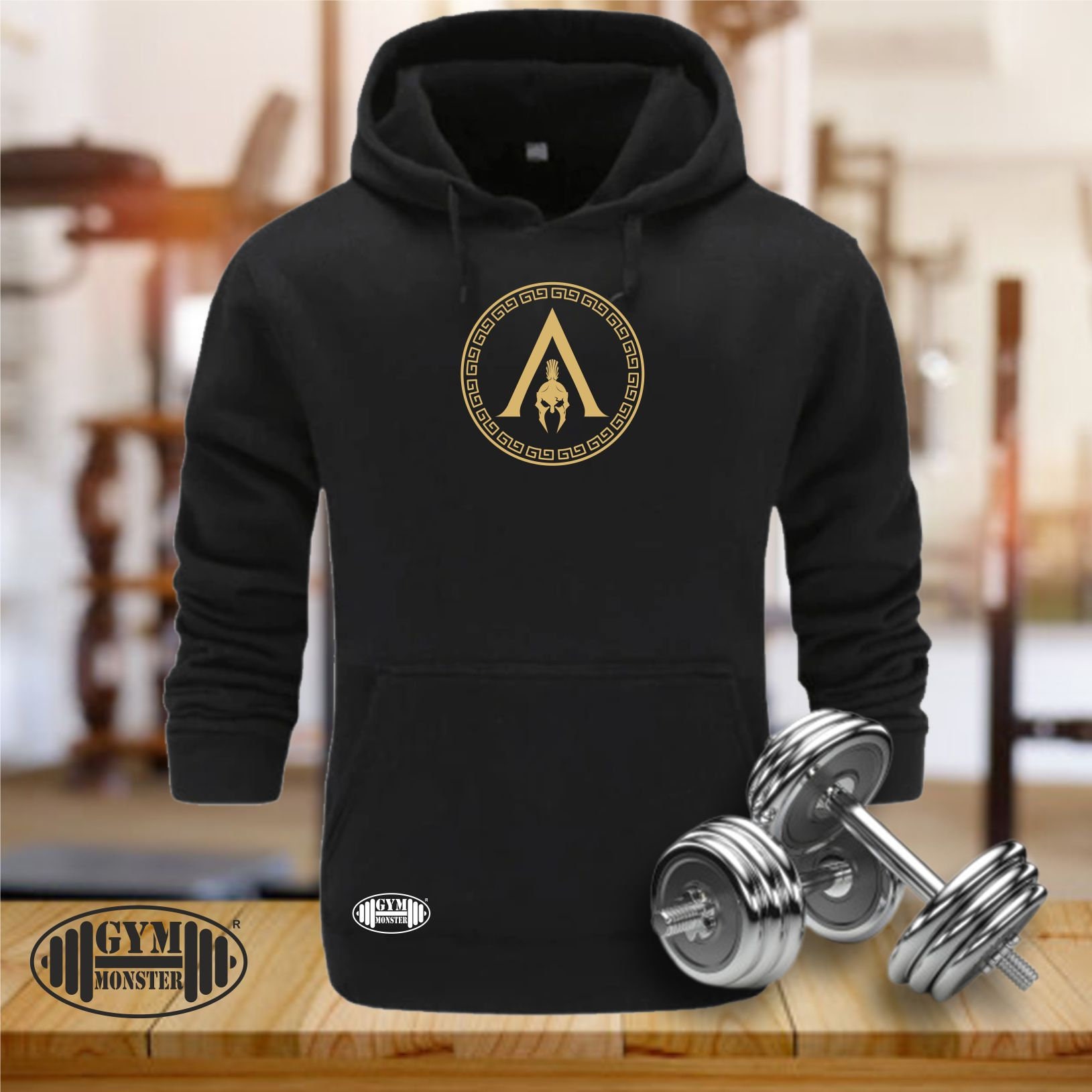 Spartan Lambda Shield Hoodie Gym Kleidung Bodybuilding Training Fitness Boxen Kampfsport Mma Sparta Krieger Männer Top von TheGymMonsterTGM