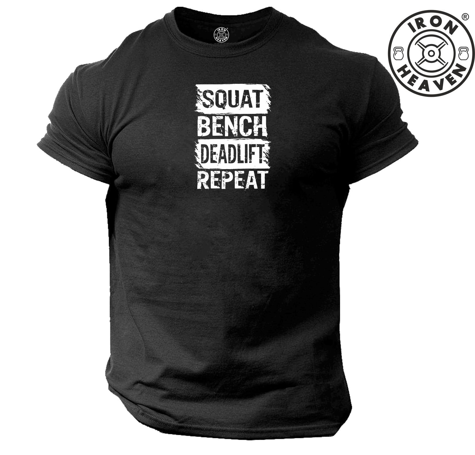 Squat Bench Kreuzheben Wiederholung T-Shirt Gym Kleidung Bodybuilding Training Workout Übung Fitness Boxen Mma Iron Heaven Gymwear Männer T Top Squat Bench Kreuzheben Wiederholung T-Shirt Gym Kleidung Bodybuilding Training Workout Übung Fitness Boxen Mma Iron Heaven Gymwear Männer T Top von TheGymMonsterTGM