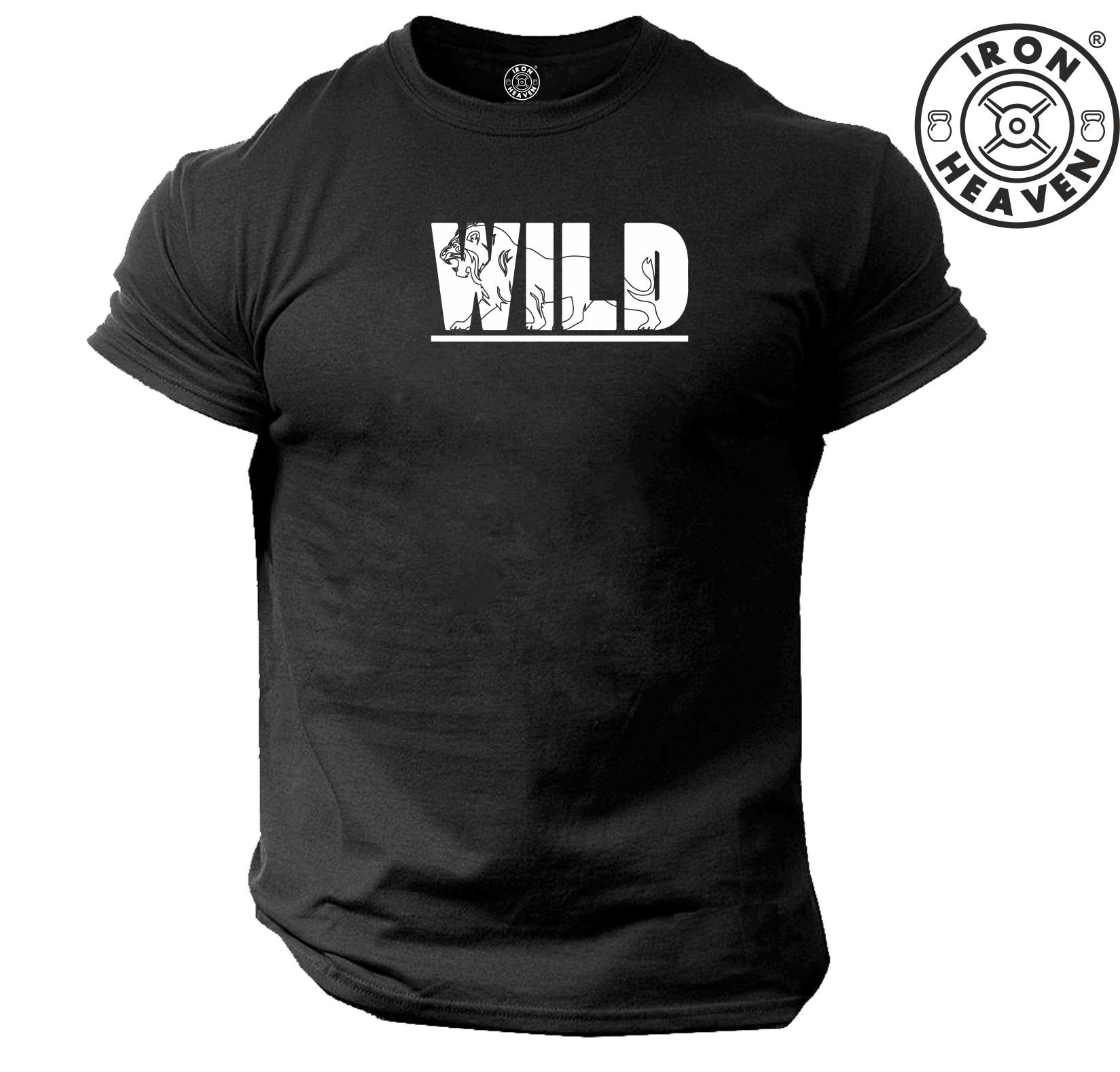 Wild Lion T-Shirt Gym Kleidung Bodybuilding Krafttraining Workout Übung Fitness Boxen Karate Mma Beast Iron Heaven Gymwear Männer T Top von TheGymMonsterTGM