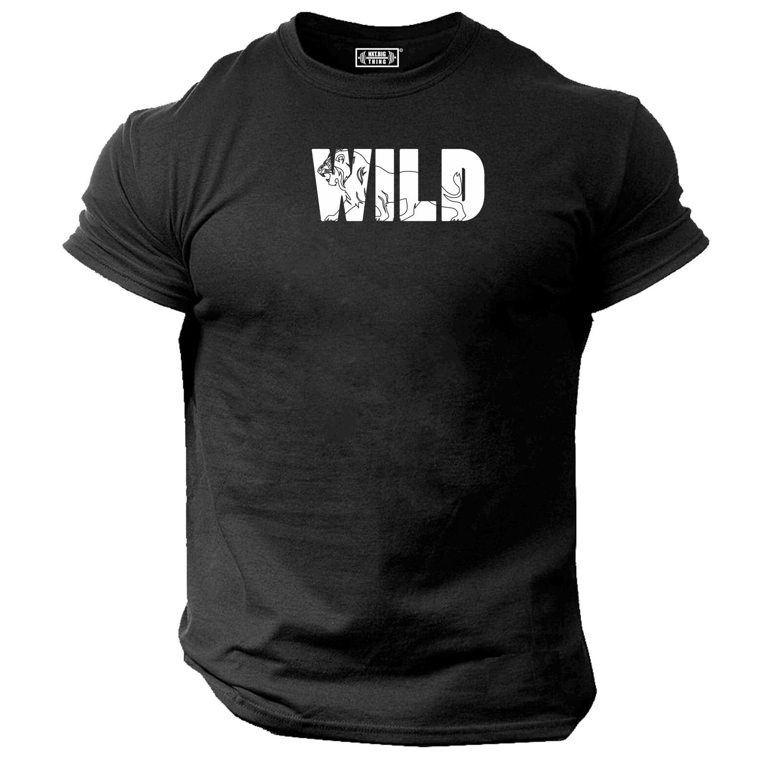Wild Lion T-Shirt Gym Kleidung Bodybuilding Krafttraining Workout Übung Fitness Gewichtheben Boxen Mma Beast Gymwear Männer T Top von TheGymMonsterTGM