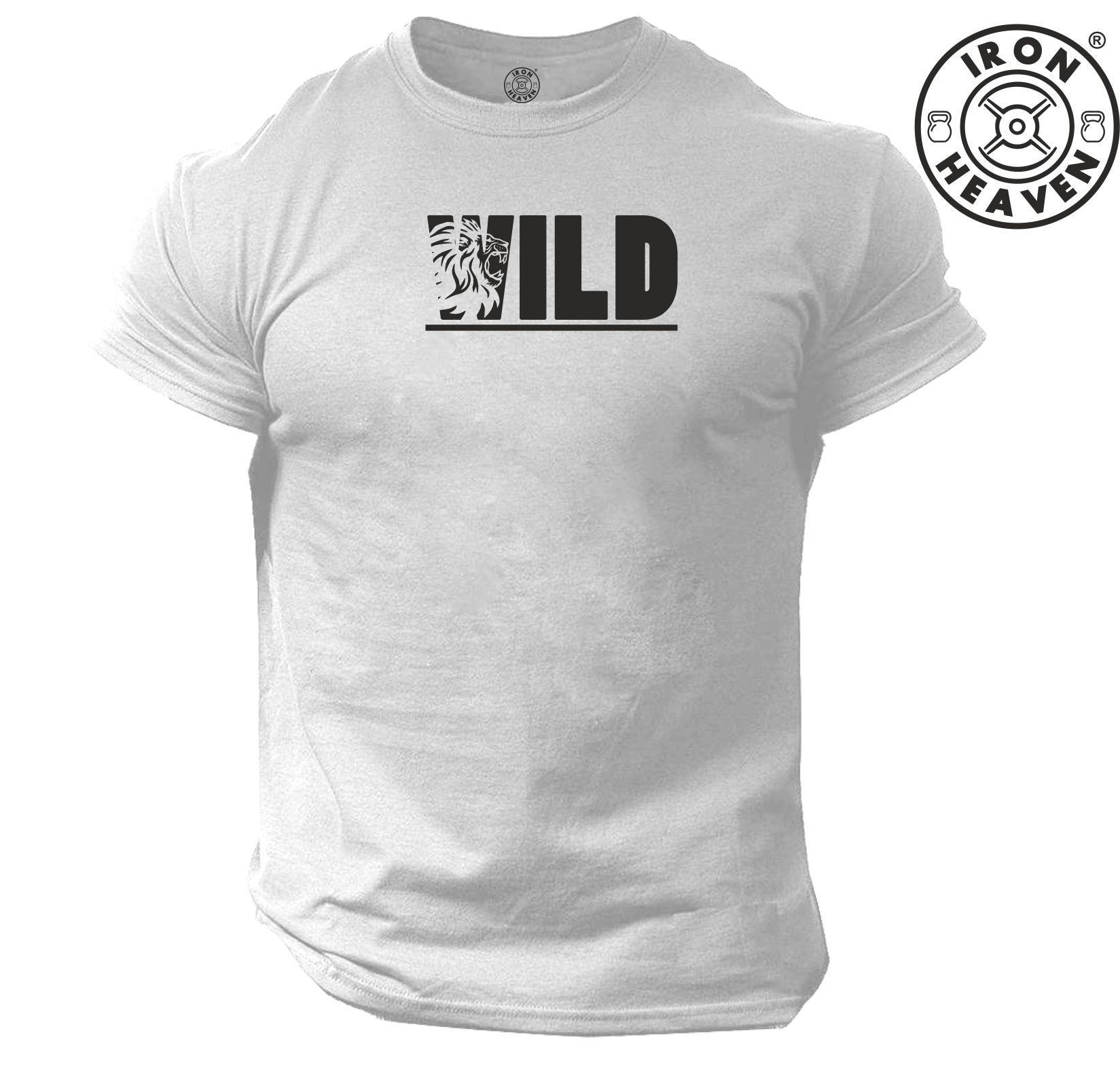 Wild T Shirt Gym Kleidung Bodybuilding Krafttraining Workout Übung Fitness Boxen Karate Mma Lion Beast Iron Heaven Gymwear Männer Top von TheGymMonsterTGM