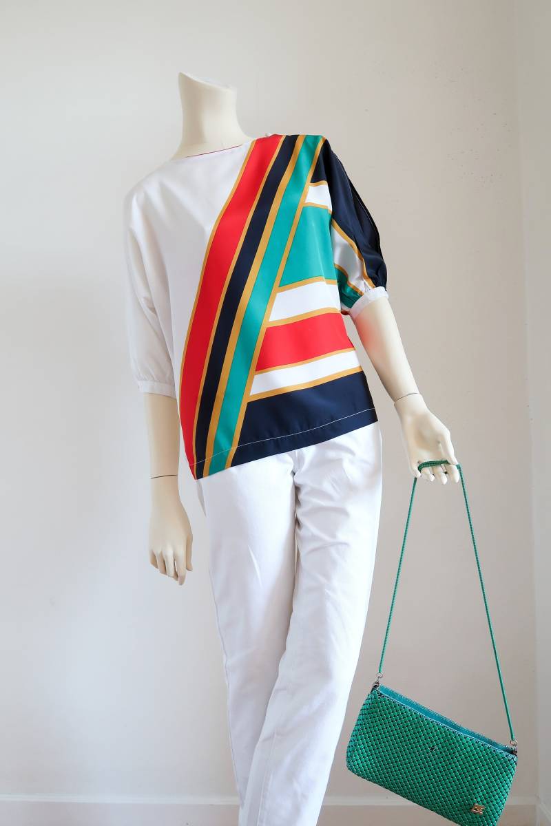 Vintage Offene Arm Mehrfarbige Infinitif Paris Bluse/ 80Er Jahre Vintage Offene Arm Mehrfarbige Infinitif Paris Bluse/ 80Er Jahre von TheHankersVintage