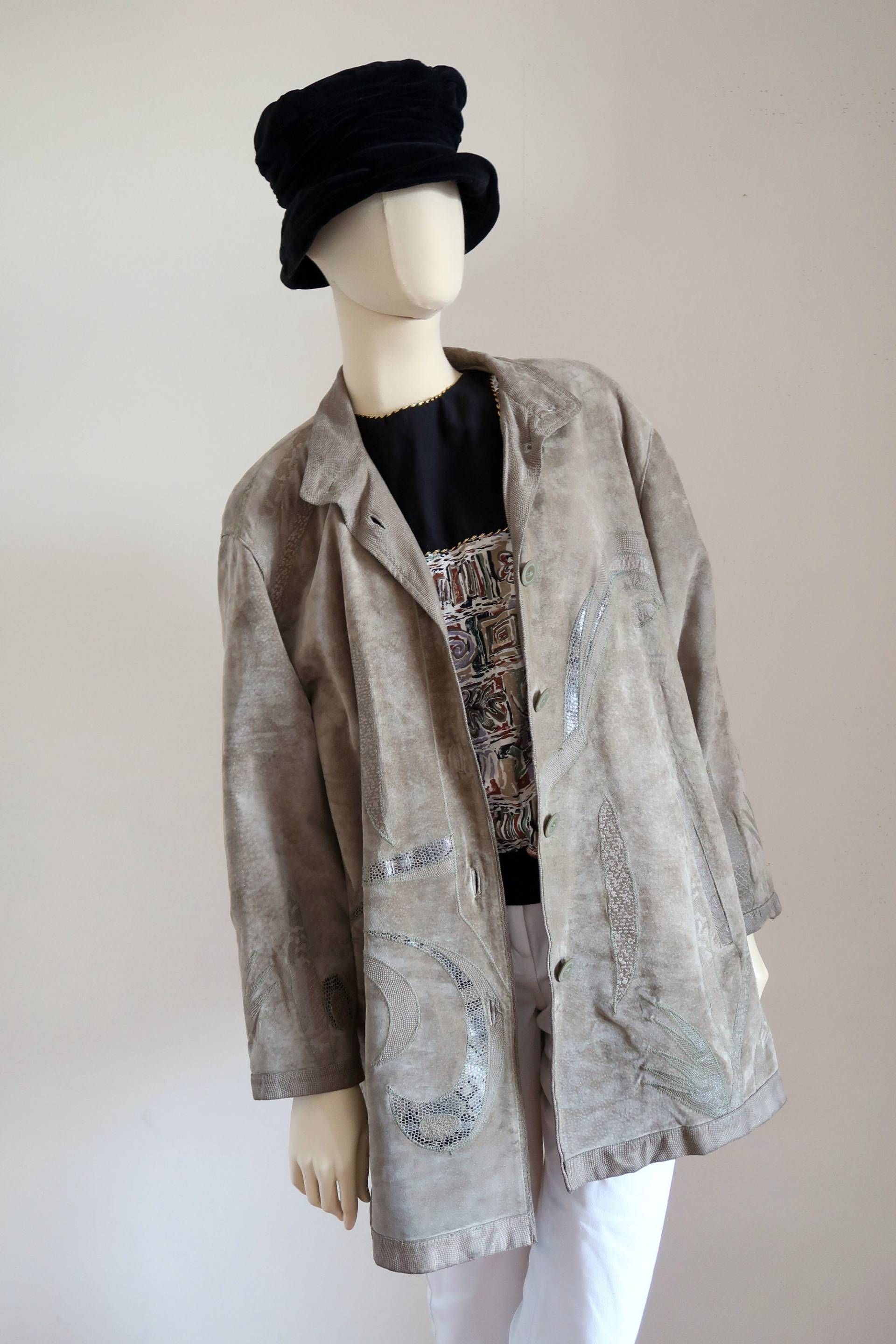 Vintage Salbei Wildleder Patchwork Mantel/ 80Er Jahre Vintage Salbei Wildleder Patchwork Mantel/ 80Er Jahre von TheHankersVintage