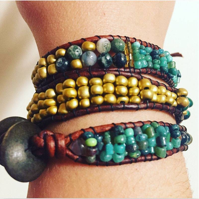 Leder Wickelarmband Mit Perlen Leder Wickelarmband Mit Perlen von TheHappyBeachcomber