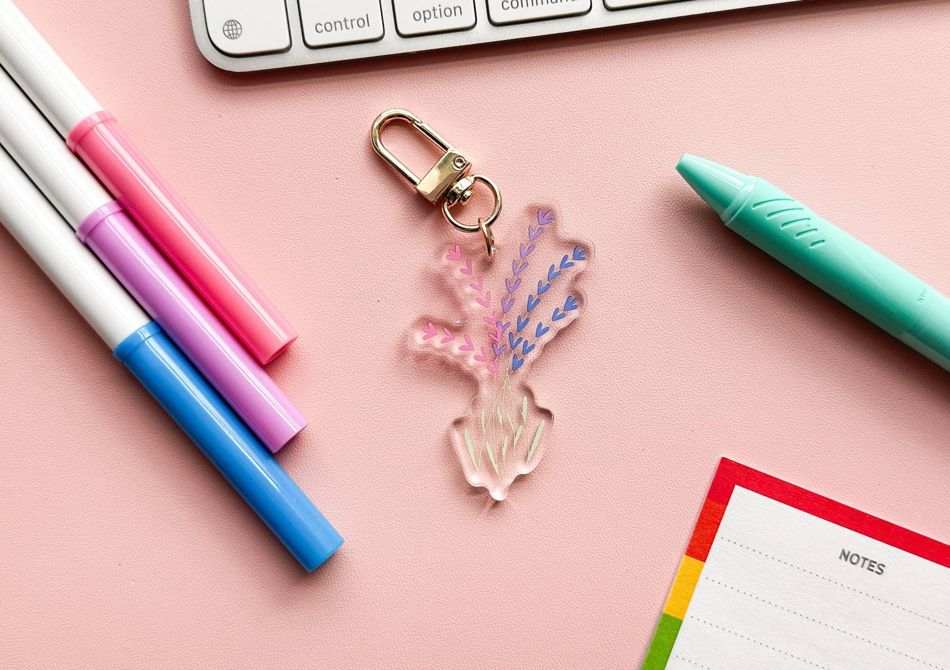 Bi Pride Floral Acryl Schlüsselanhänger Dezenter Bisexuell Anhänger von TheHarpyOtterCo