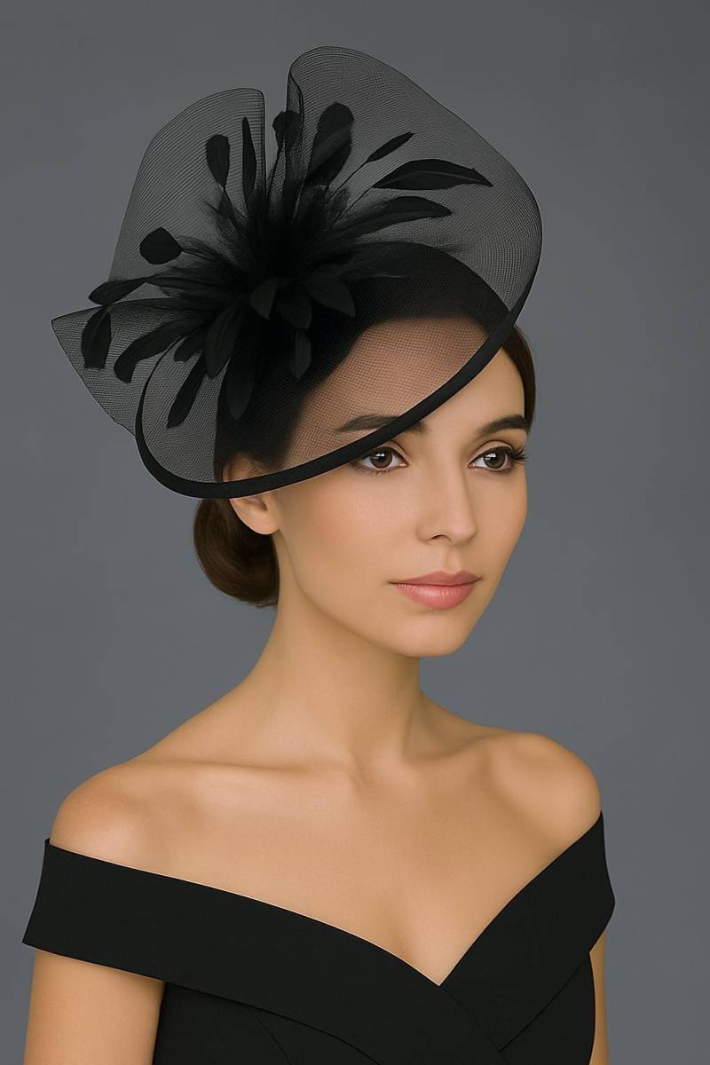 Chic Black Derby Hat Perfekt Für Veranstaltungen Oder High Tea Parties Womens Kentucky Fancy Mit Federn Schwarzen Beerdigung Kopfschmuck von TheHatHive