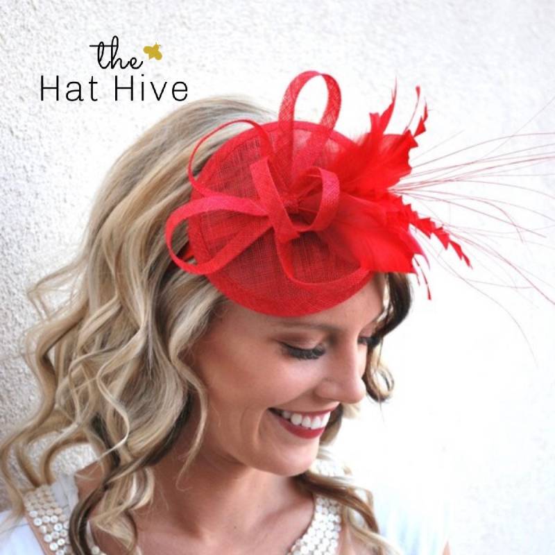Mini Fascinator Teeparty Brautparty Hut Kentucky Derby Thema Party Roter Gesellschaft Damen Gartenparty Mitbringsel von TheHatHive